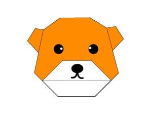 Origami bear face