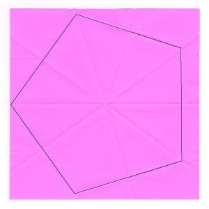 Regular Pentagon out of Square Paper