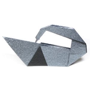 Origami Swan Cleaning Itself