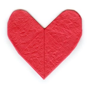 2D Origami Paper Heart